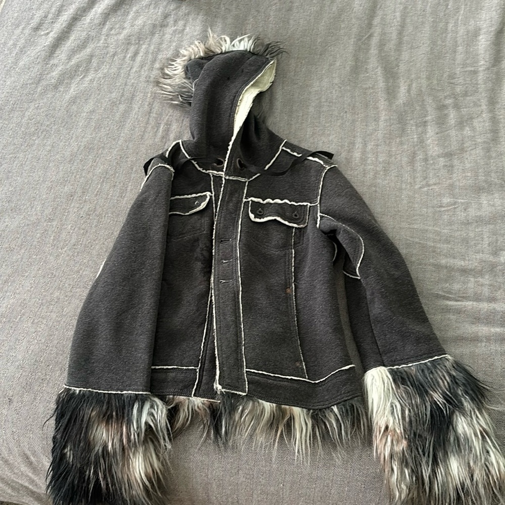 Diesel jacket faux fur ware wolf punk